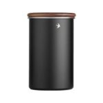 Stainless Steel Storage Canister with Wooden Lid – 380 or 560 ml – Black 560 ml