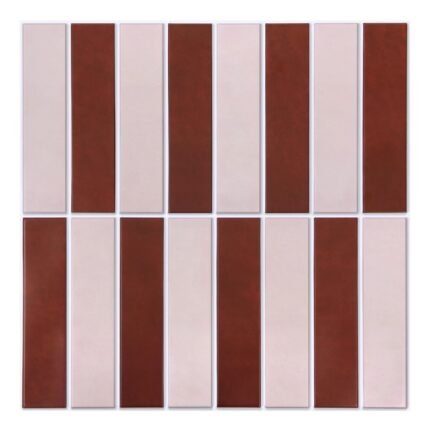 Self-Adhesive 3D Tile-Effect Wall Panels – 30 × 30 cm – Red/pink