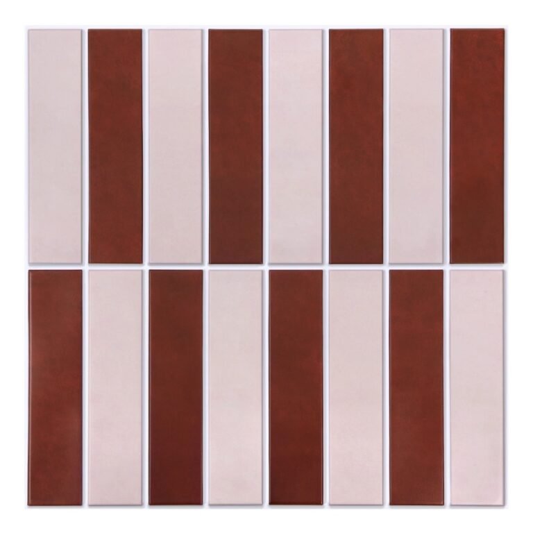 Self-Adhesive 3D Tile-Effect Wall Panels – 30 × 30 cm – Red/pink
