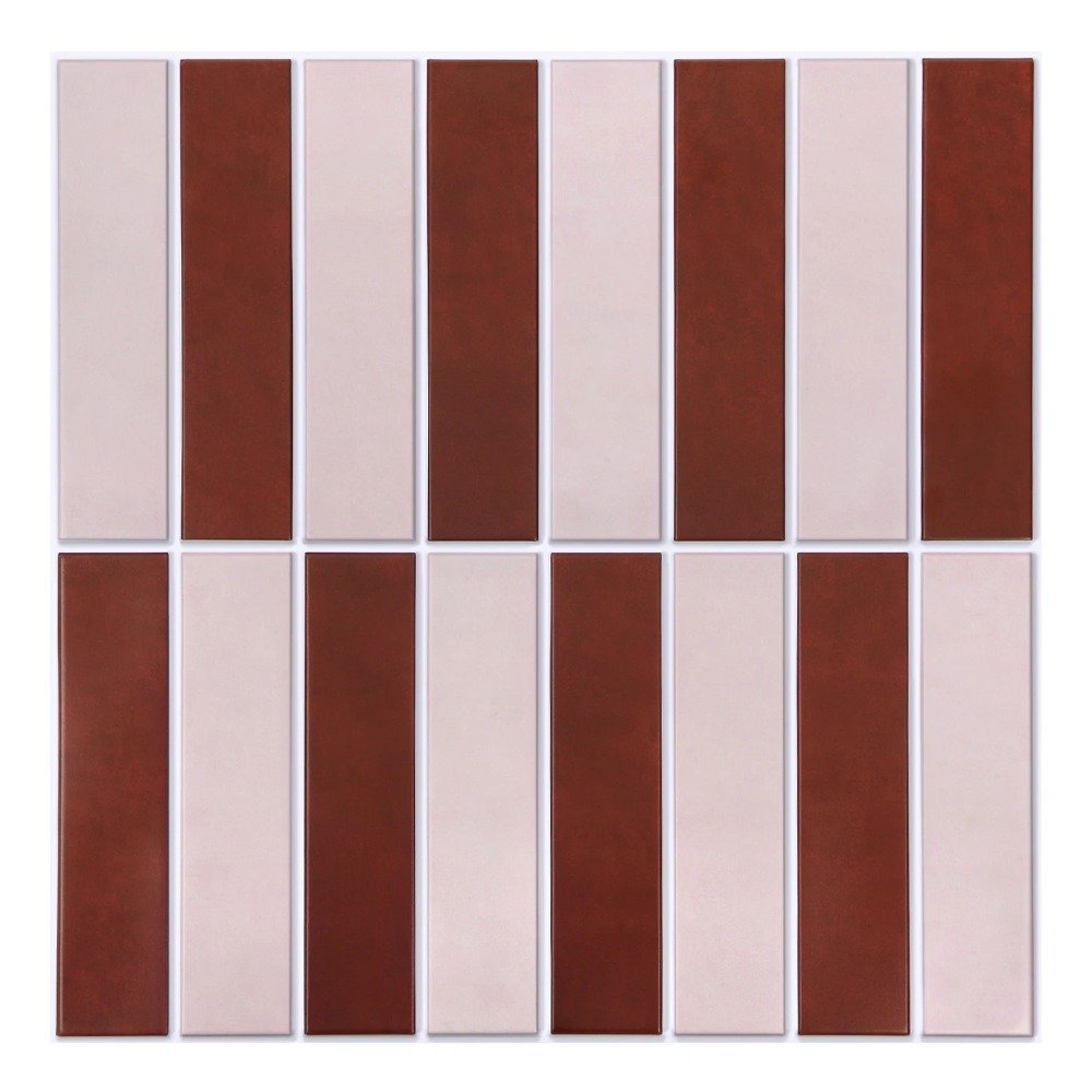 Self-Adhesive 3D Tile-Effect Wall Panels – 30 × 30 cm – Red/pink Self-Adhesive 3D Tile-Effect Wall Panels – 30 × 30 cm – Red/pink