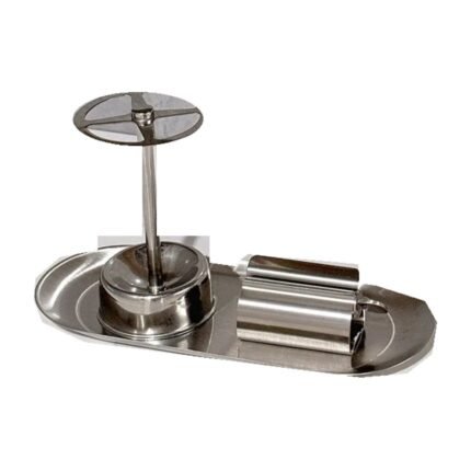 Stainless Steel Toothbrush Holder Set with Tray – 3 Pieces – Set B – with toothpaste squeezer