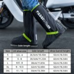 Waterproof shoe covers size chart with UK shoe sizes