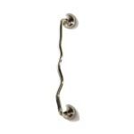 Wavy Brass Furniture Handle – Silver, 96, 128 or 192 mm – 128 mm