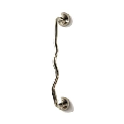 Wavy Brass Furniture Handle – Silver, 96, 128 or 192 mm – 128 mm