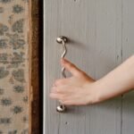 Wavy handle on a cupboard door