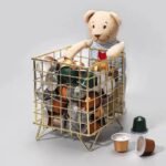 Wire Metal Storage Basket with Legs – 13.5 × 16 cm – Gold